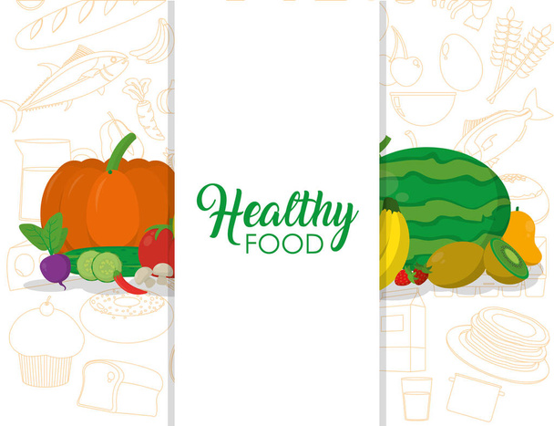 Healthy food concept - Vektor, kép