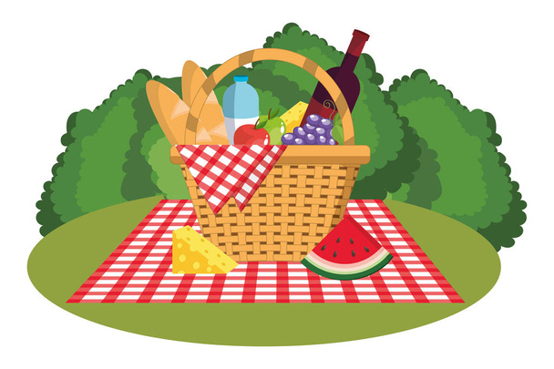 Piknik w parku - Wektor, obraz