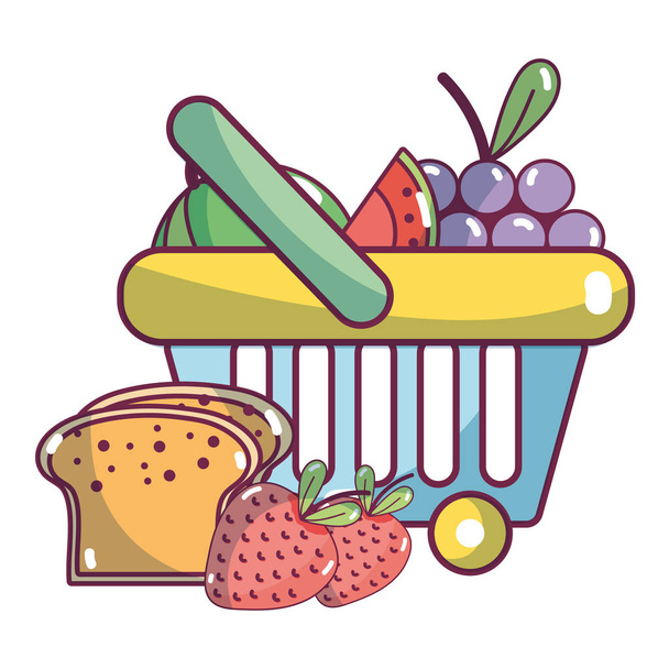 supermarkt producten cartoon - Vector, afbeelding