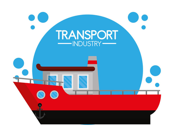 Βιομηχανία θαλάσσιων μεταφορών - Διάνυσμα, εικόνα