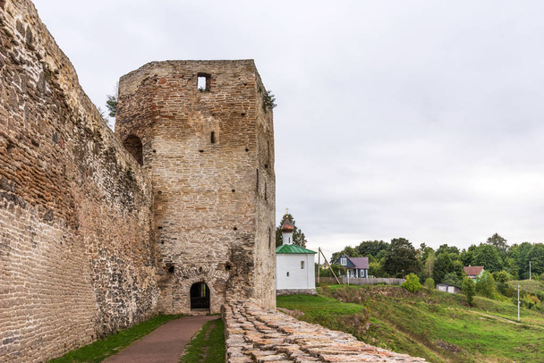 The Izborsk fortress. The ruins of the oldest stone fortress in Russia. Izborsk, Pskov region, Russia - 写真・画像