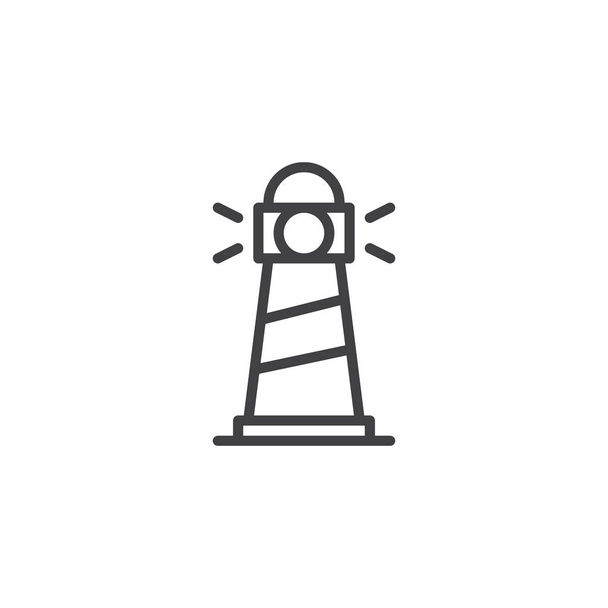 Lighthouse outline icon. linear style sign for mobile concept and web design. Beacon simple line vector icon. Symbol, logo illustration. Pixel perfect vector graphics - Vector, afbeelding