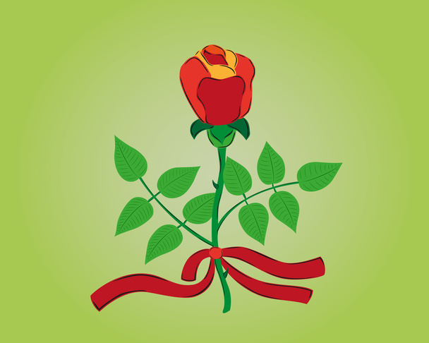 リボンと赤いバラ - ベクター画像
