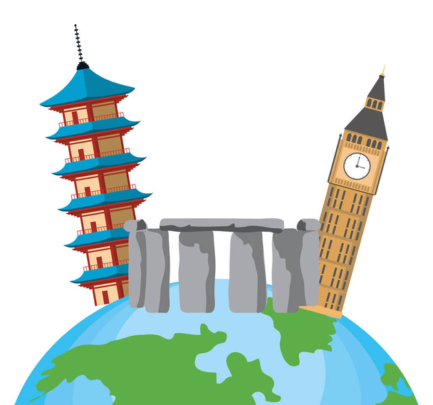 world travel and tourism - Vector, Image