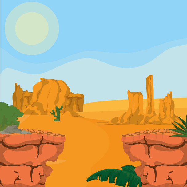 Пустынный пейзаж
 - Вектор,изображение