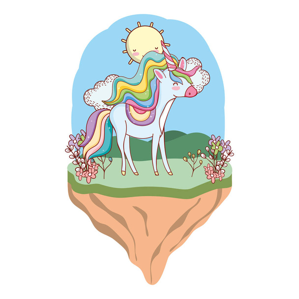 unicorno all'aperto cartone animato
 - Vettoriali, immagini