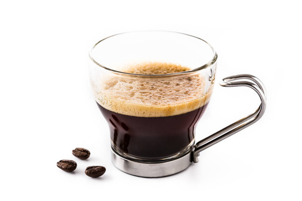 Caldo caffè espresso vetro isolato su sfondo bianco
 - Foto, immagini