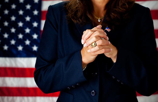 Politician: Focus on Hands Clasped - Valokuva, kuva