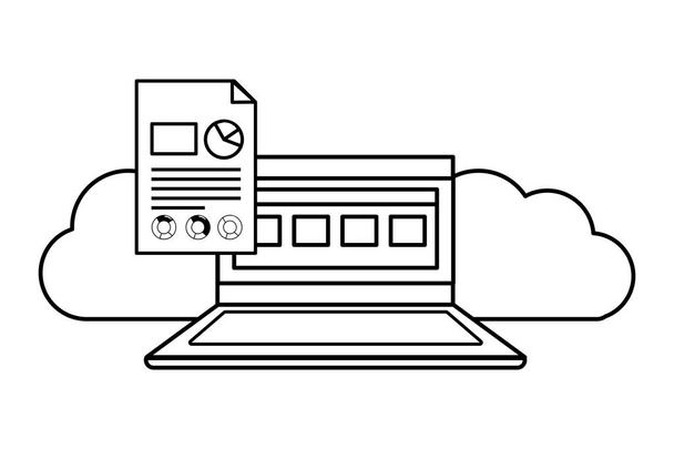 technology laptop cartoon - Vector, Image