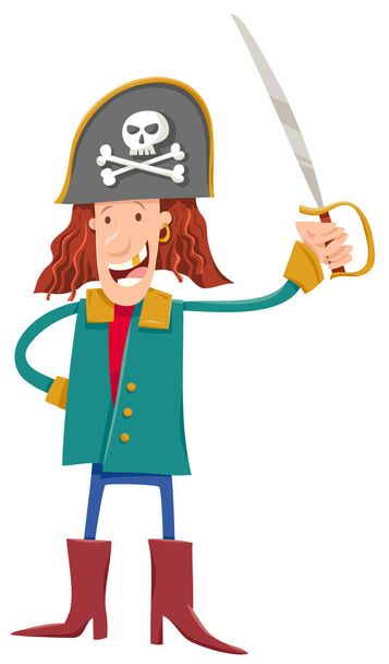 funny fantasy pirate cartoon illustration - Vektor, Bild