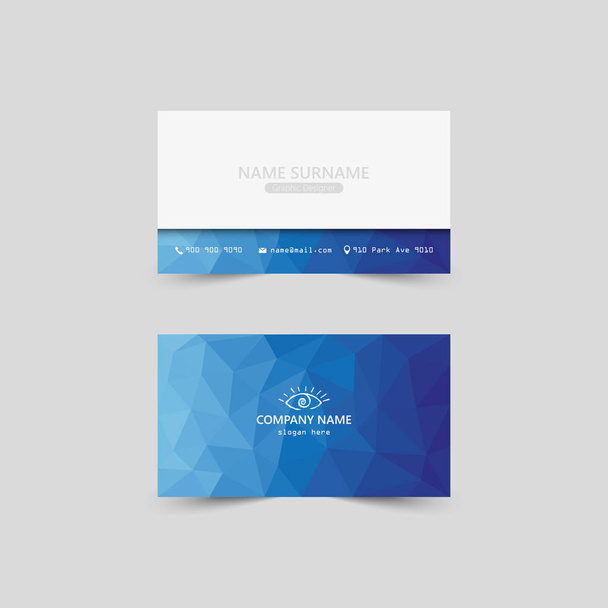 Beautiful corporate business card template in low poly eps 10 - Vector, Image