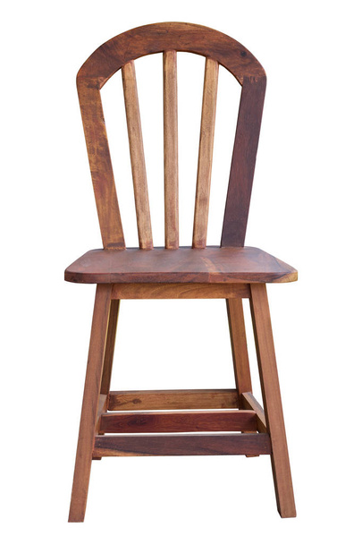 クリッピング p と白で分離された古い木の椅子の正面図 - 写真・画像