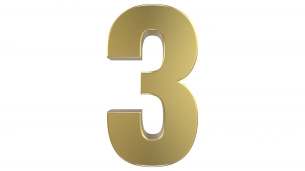 3D rendering of a transformation of the "2" digit into the "3" digit, followed by the inverse transformation, allowing seamless infinite looping. On white background, followed by alpha matte. - Footage, Video