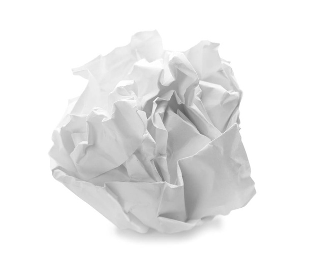 Crumpled sheet of paper on white background - Φωτογραφία, εικόνα