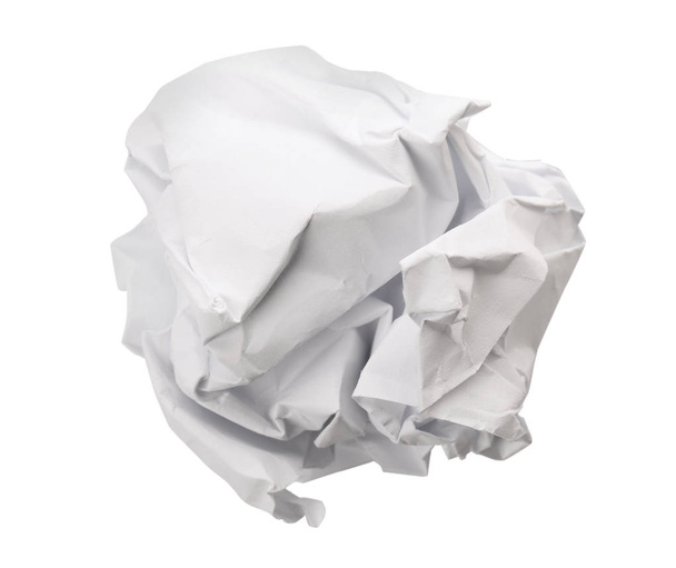 Crumpled sheet of paper on white background - Фото, изображение