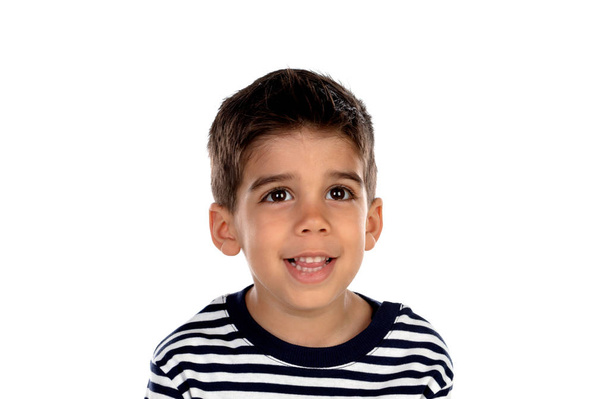 Gyönyörű gyermek fekete szeme izolált fehér alapon - Fotó, kép