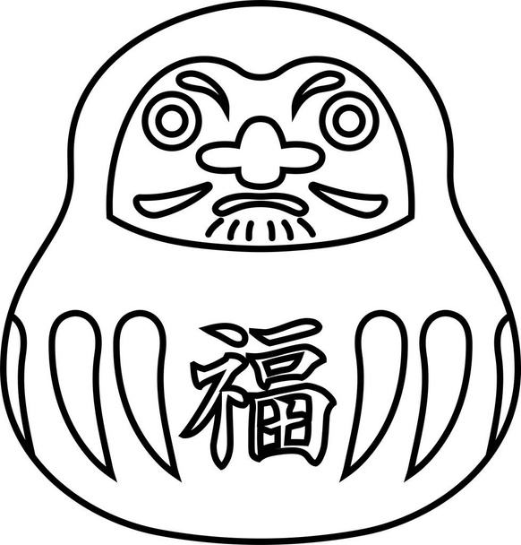Yksivärinen söpö japanilainen daruma
 - Vektori, kuva