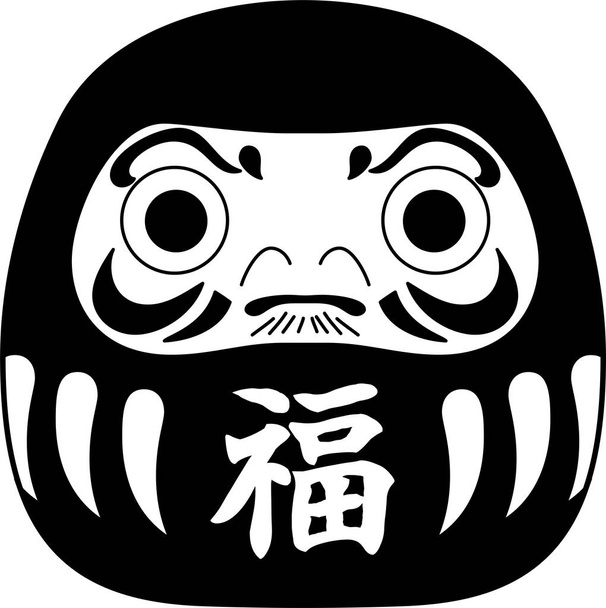 Yksivärinen söpö japanilainen daruma
 - Vektori, kuva
