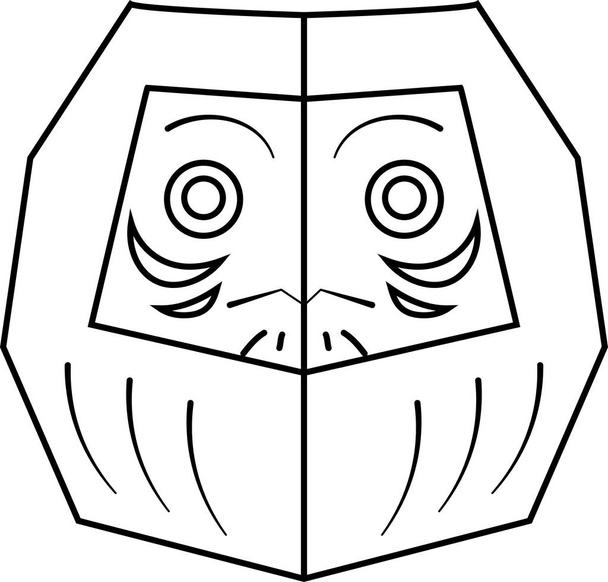 daruma japonais mignon monochrome
 - Vecteur, image