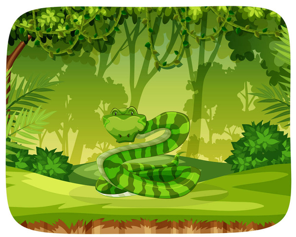 eine Schlange im Dschungel - Vektor, Bild
