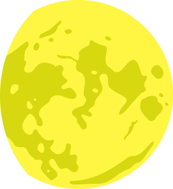 黄色の月の満ち欠け - ベクター画像