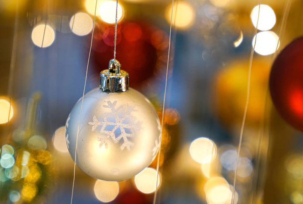 Christmas background - baubles and light - Fotoğraf, Görsel