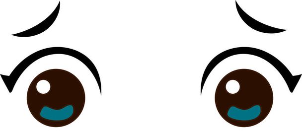 Ojos de niña animada
 - Vector, imagen
