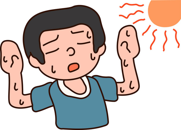 Summer heat stroke father - Vector, Image