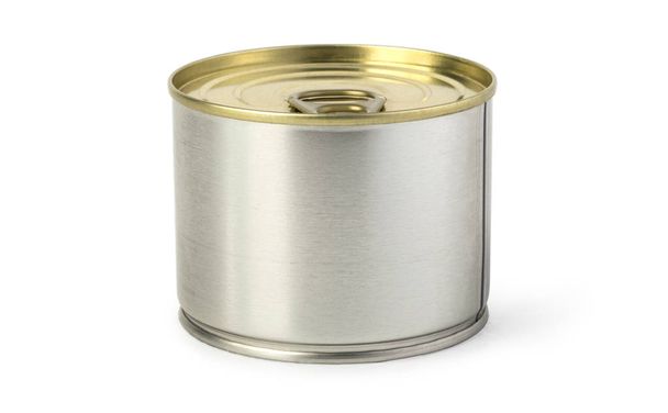 lattina di metallo oro isolato
 - Foto, immagini