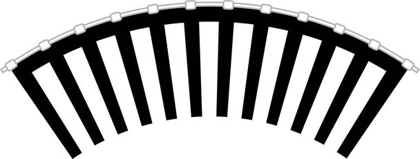 Black and white curtain - Vector, Image
