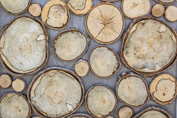 Hintergrund aus Holzstruktur, runde Form, die aus einem - Foto, Bild