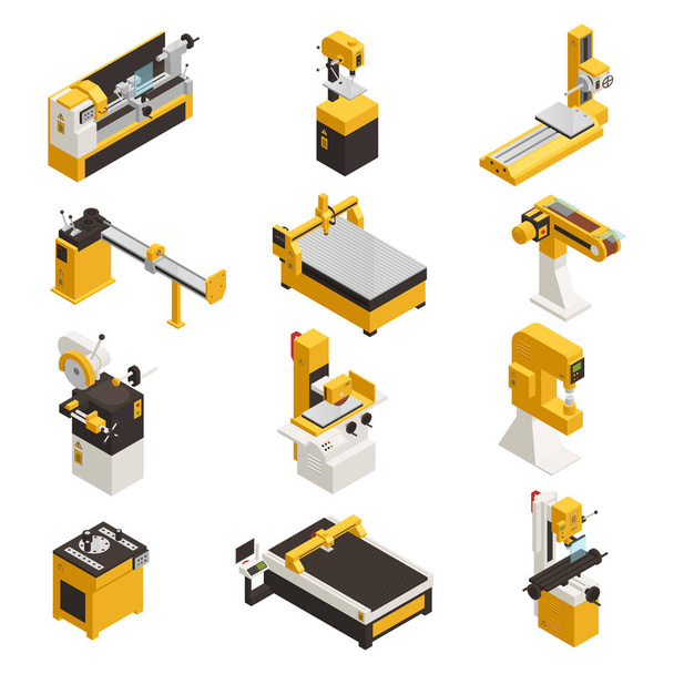 Industrial Machinery Icons Set - Vector, Image