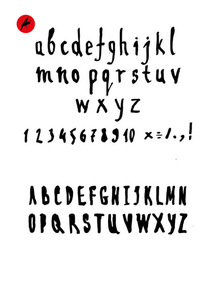 Alfabeto vetorial desenhado à mão. Letras caligráficas do alfabeto
 - Vetor, Imagem
