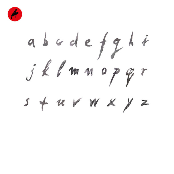 Ręcznie rysowane wektor alfabetu. Kaligraficzny liter alfabetu - Wektor, obraz