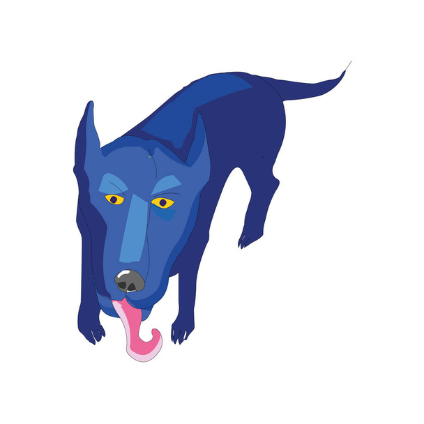 Hundevektorillustration. Kampfhund-Flachzeichnung - Vektor, Bild