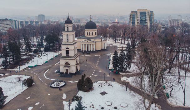The Cathedral in downtown Chisinau, aerial panoramic view. Moldo - Photo, Image