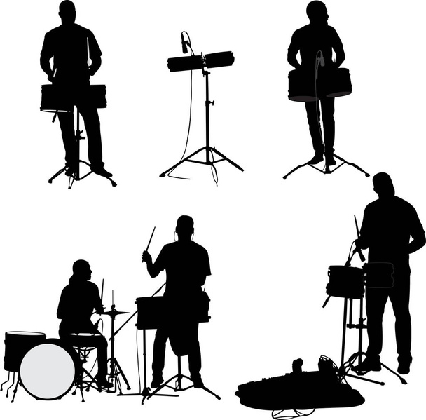 Musicista Drummer Silhouette - vettore
 - Vettoriali, immagini