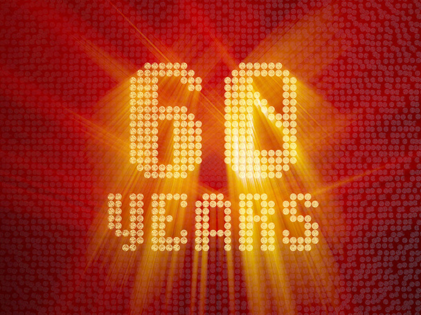 Golden number sixty years. 3D render - Photo, Image