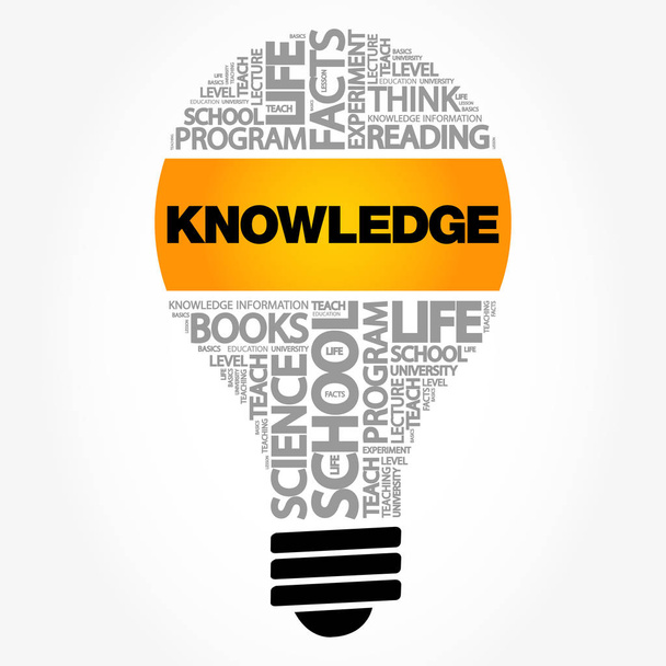 KNOWLEDGE bulb word cloud - Vector, Image