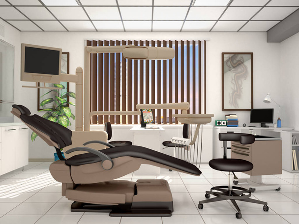 Room with equipment in the clinic of dentistry and cosmetology.  - Photo, Image