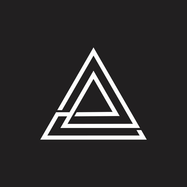 letra abstracta e superposición línea triángulo logotipo
 - Vector, imagen