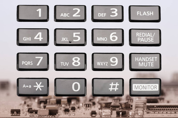 telephone keypad with rectangular buttons close up - Foto, Imagen