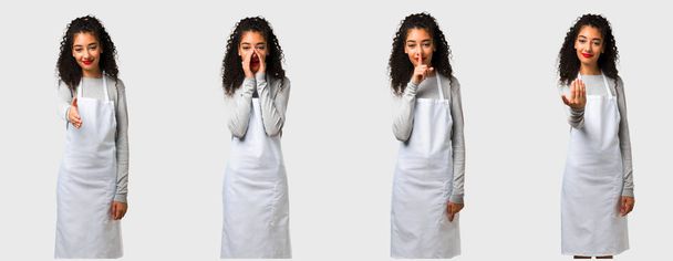 Set of teenager girl with apron - Foto, imagen