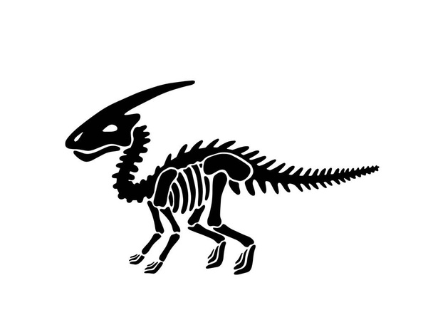 Dinosaurus parasaurolophus luuranko. Vektoriesimerkki
.  - Vektori, kuva