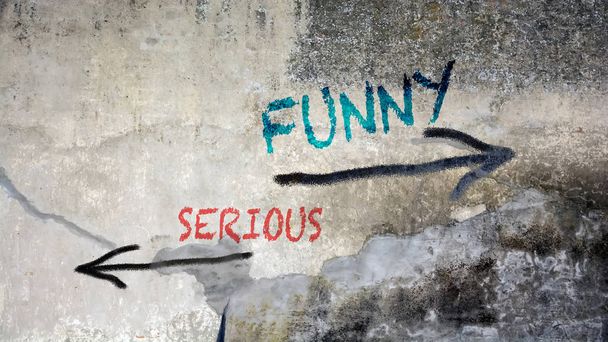 Fali Graffiti súlyos vs vicces - Fotó, kép