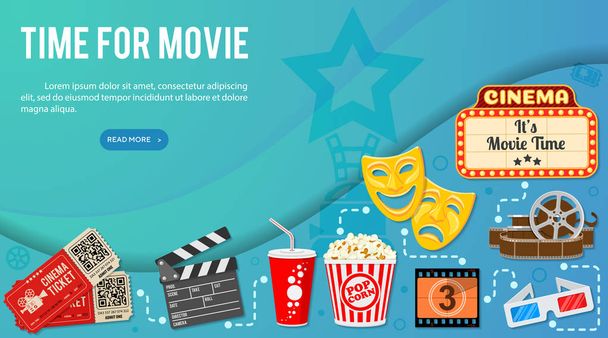 Cinema and Movie Banner - Vector, Image