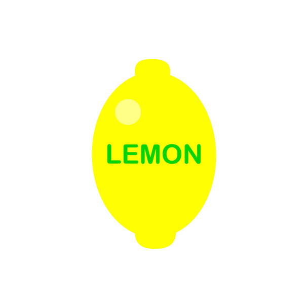 Gele citroen vector pictogram illustratie geïsoleerd op witte achtergrond. Citroen icoon eps. Citroen icoon clip art. - Vector, afbeelding