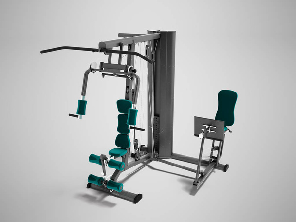 Duplas pretas com assento verde esteiras esportes dispositivo de treinamento de peso
 - Foto, Imagem
