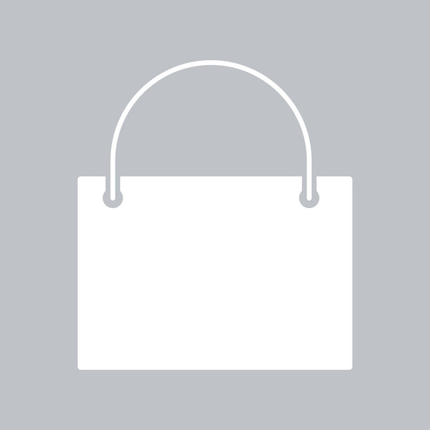 Bevásárló táska ikonra a szürke háttér - Vektor, kép