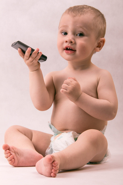 boy and smartphone - Photo, Image